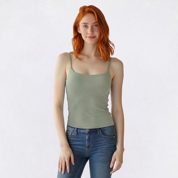 Juniors No Comment Spaghetti Strap Mold Cup Tank Top alternate view